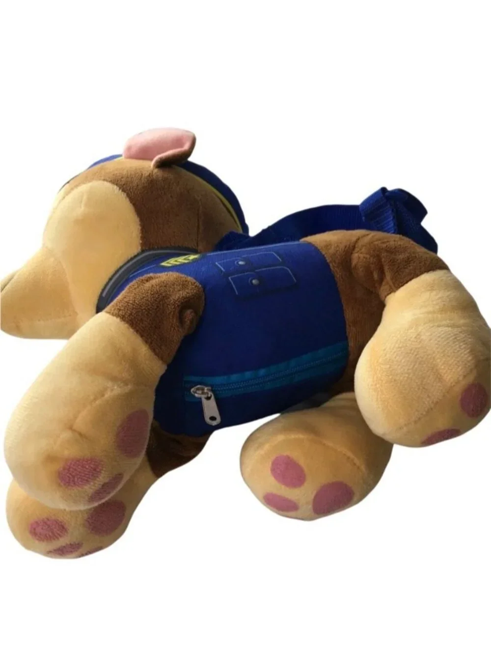Paw Patrol Chase Plush Backpack Zippered Storage Pouch Adjustable Straps Nic